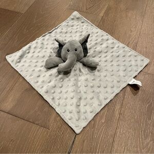 Gray Elephant Neutral Baby Security Blanket Soft Minky Dot Fabric Lovey Blanket